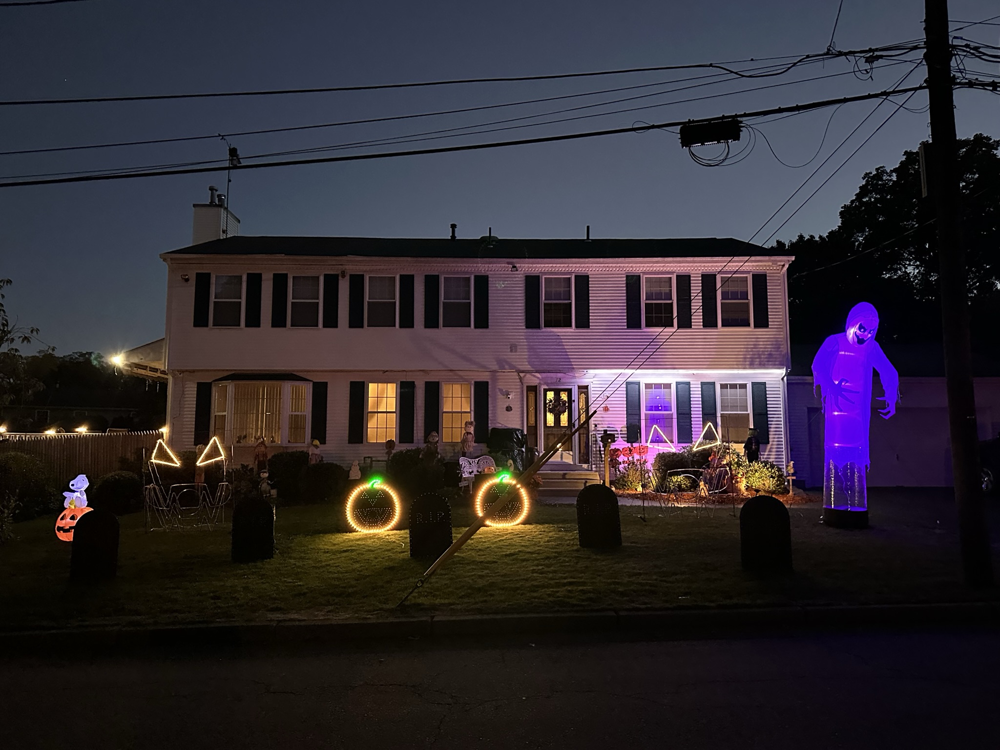 Lewis Halloween light show nighttime photo