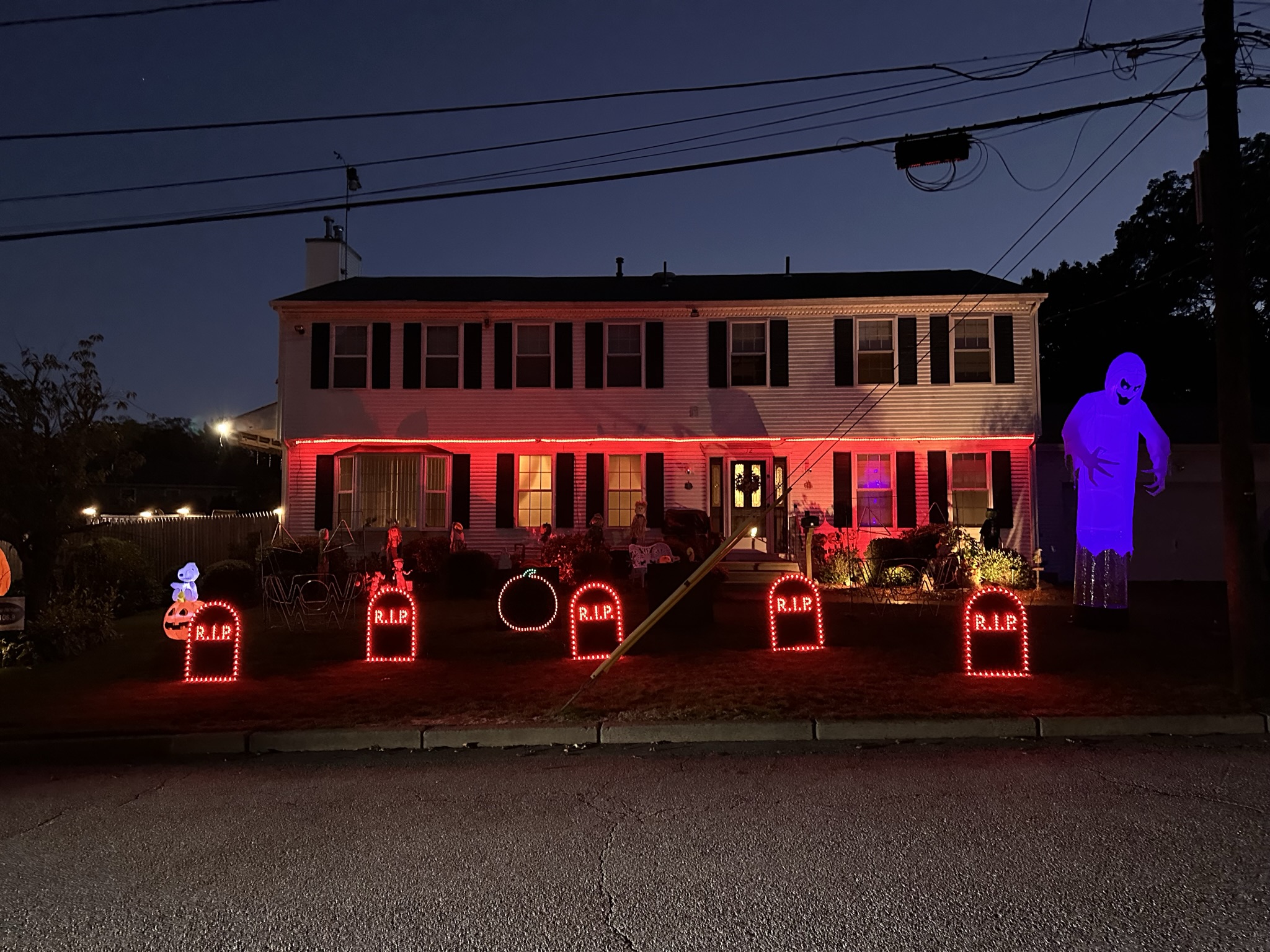 Lewis Halloween light show nighttime photo