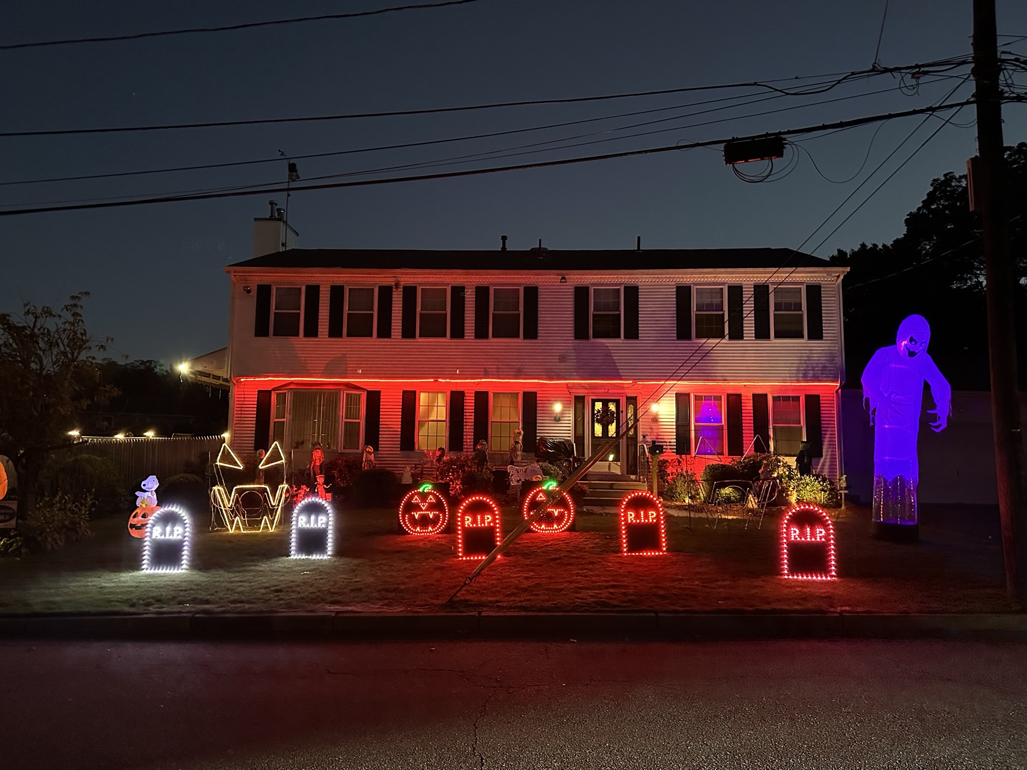 Lewis Halloween light show nighttime photo