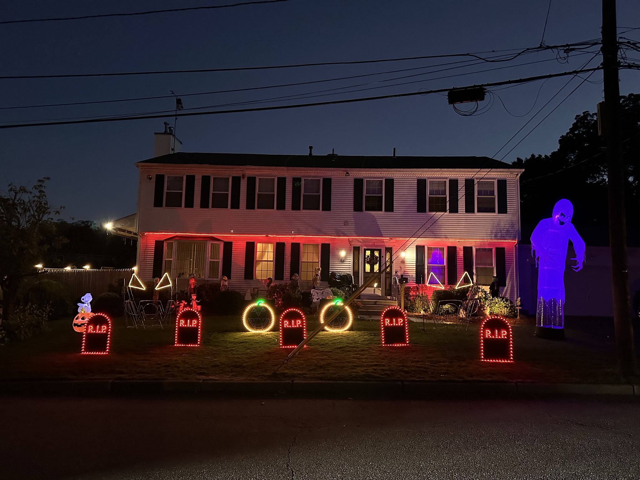 Lewis Halloween light show nighttime photo