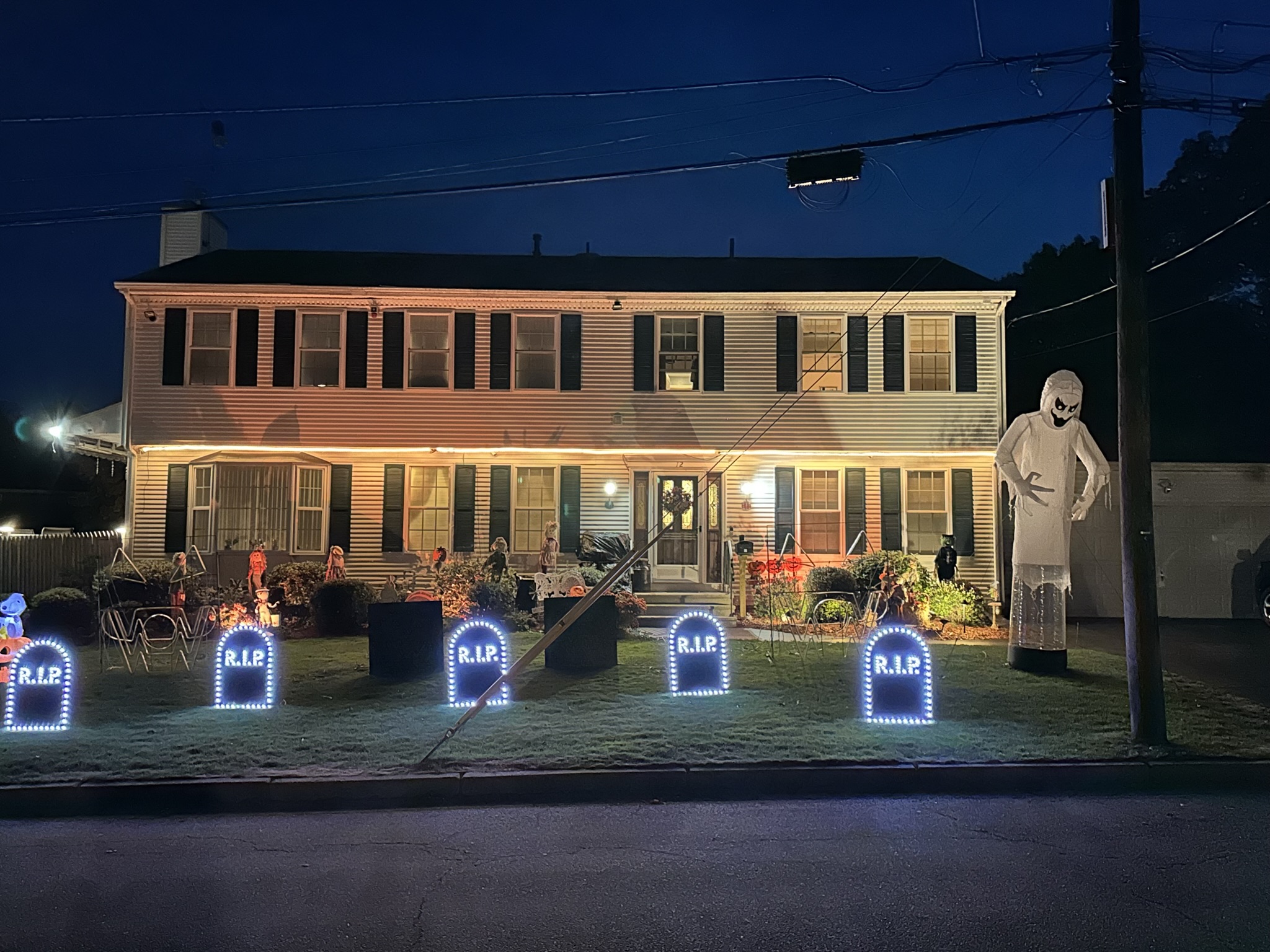Lewis Halloween light show nighttime photo