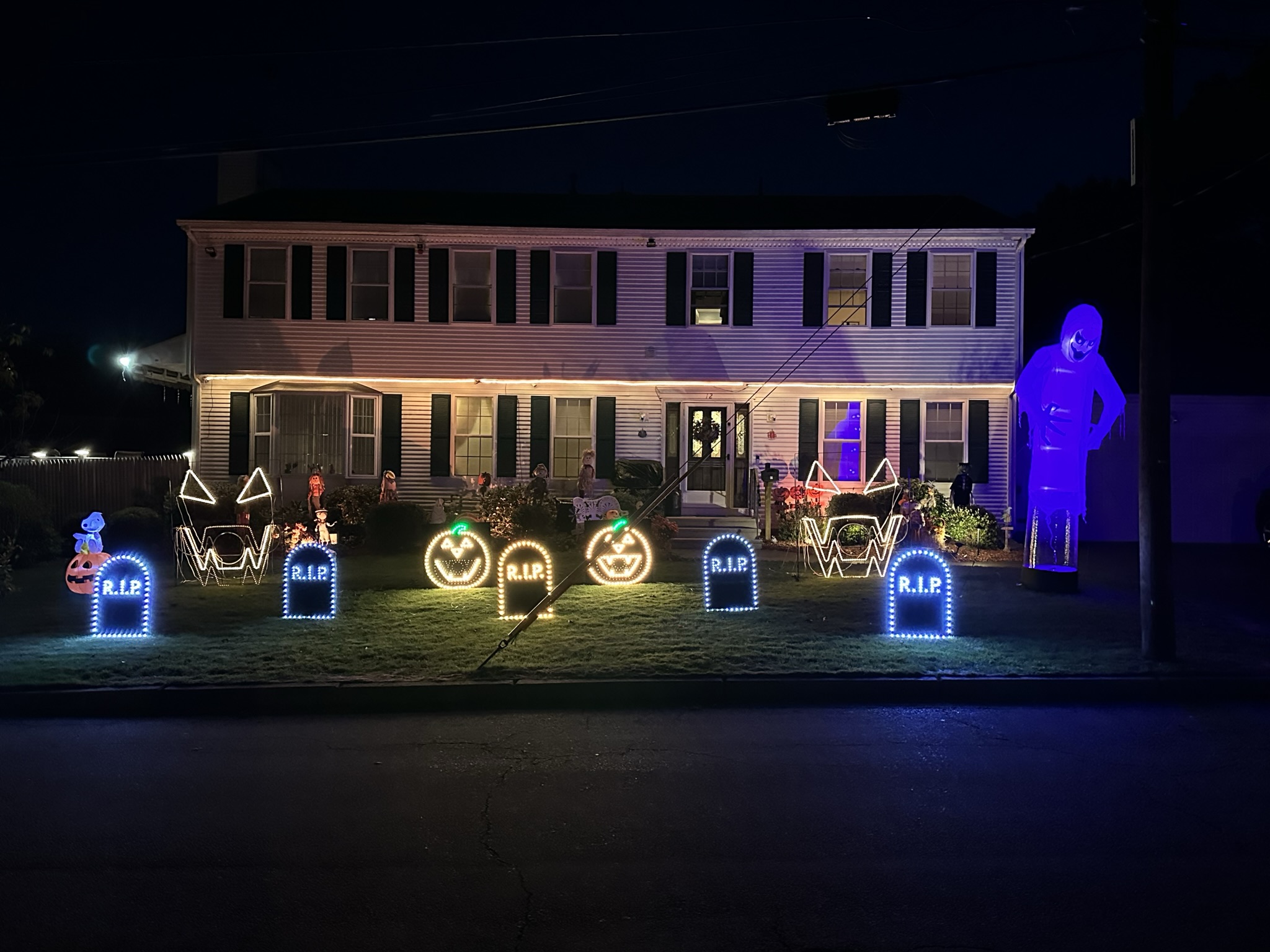 Lewis Halloween light show nighttime photo