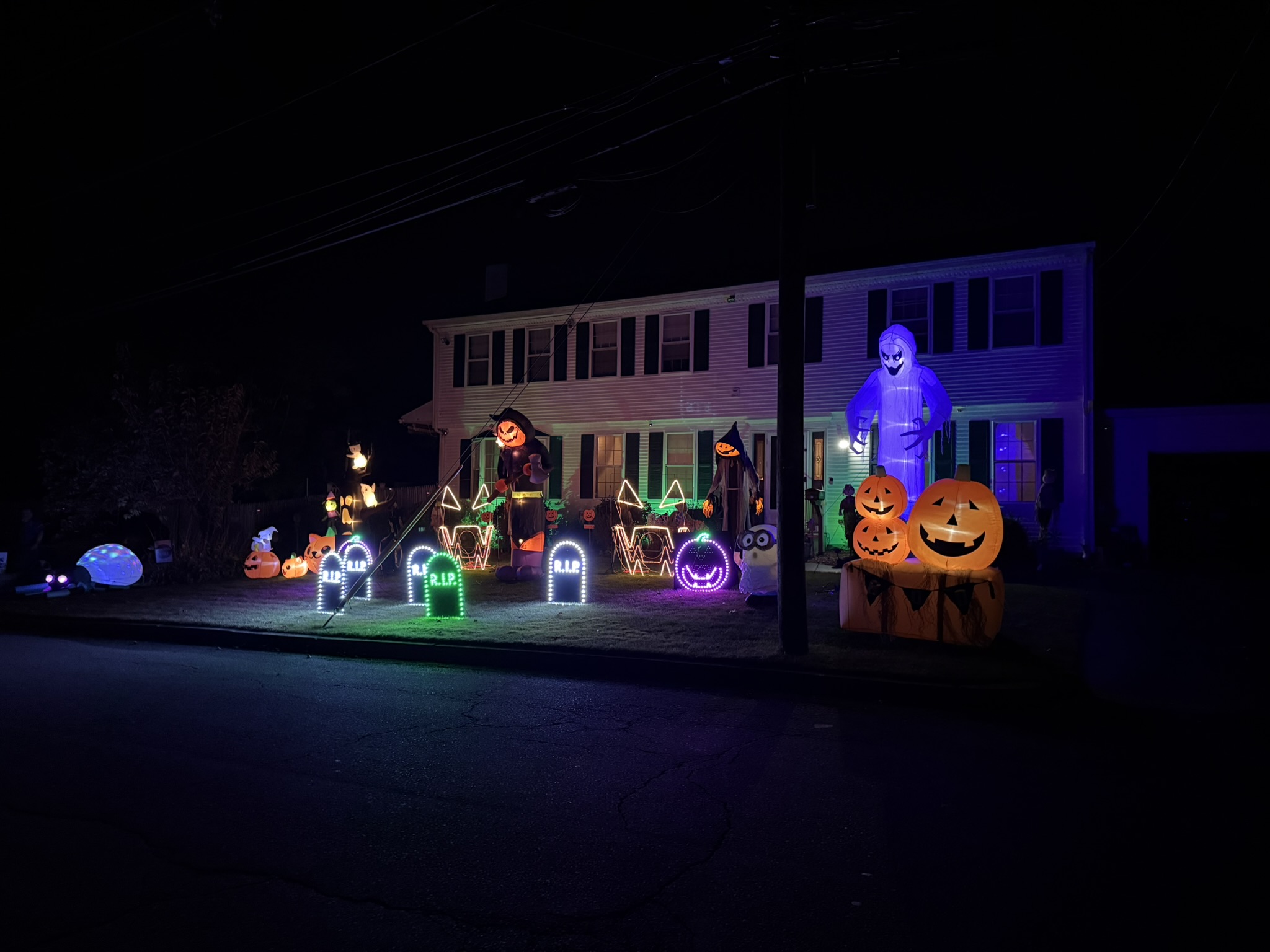 Lewis Halloween light show nighttime photo