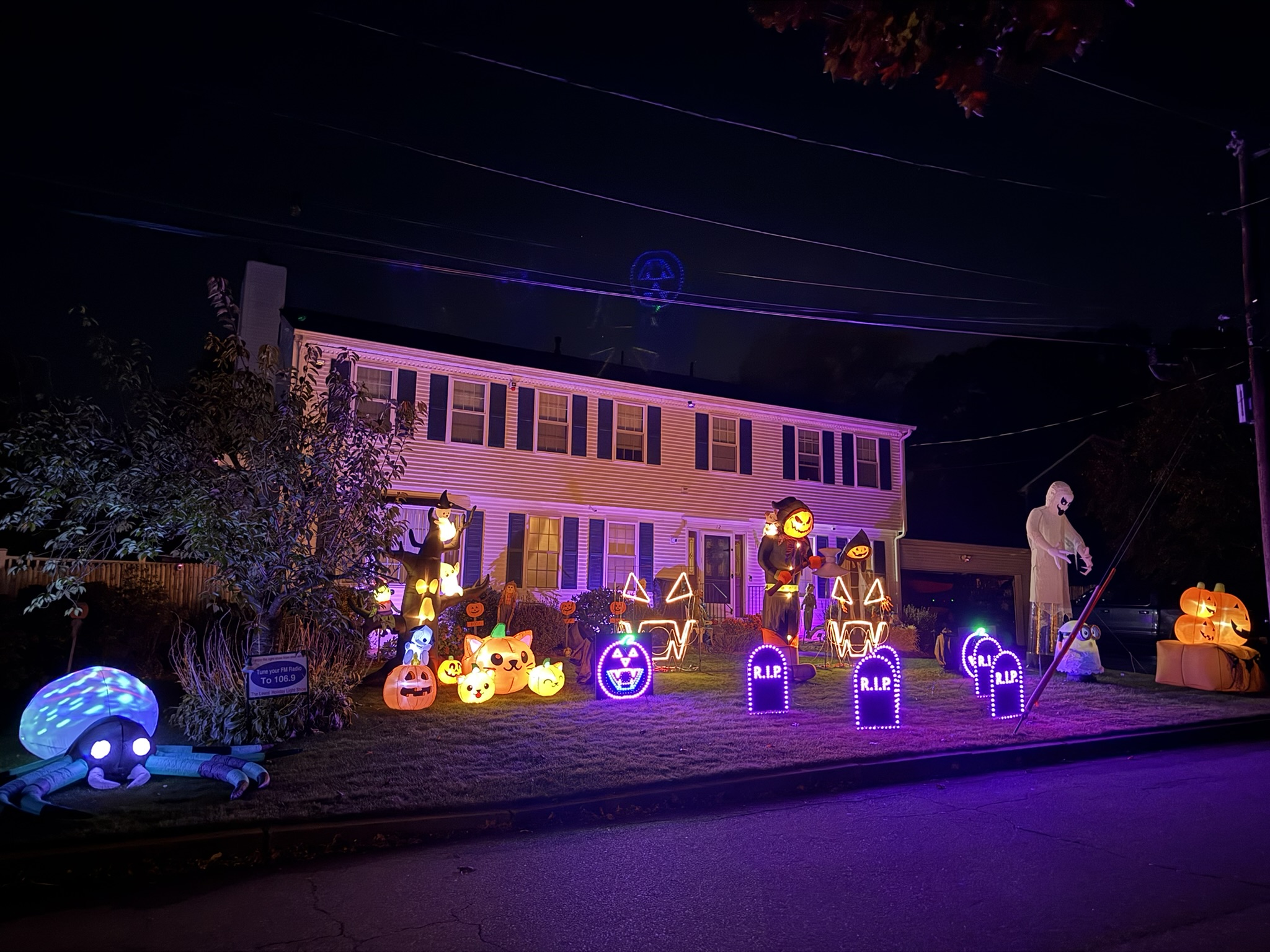 Lewis Halloween light show nighttime photo